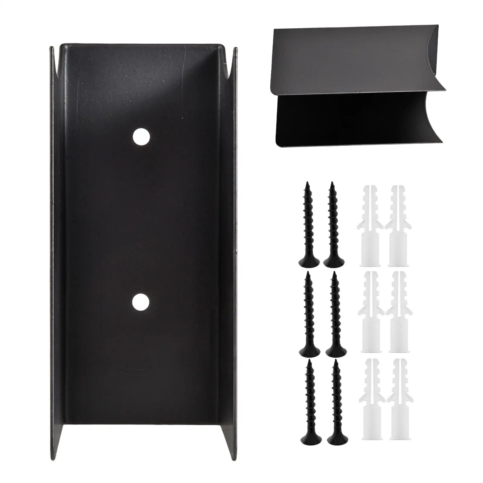 2 Pieces Steel Wall Mount Anti-Slip Organization Garage Tool Organization Curved Groove Metal Tool Rack Gardening Tool Storage