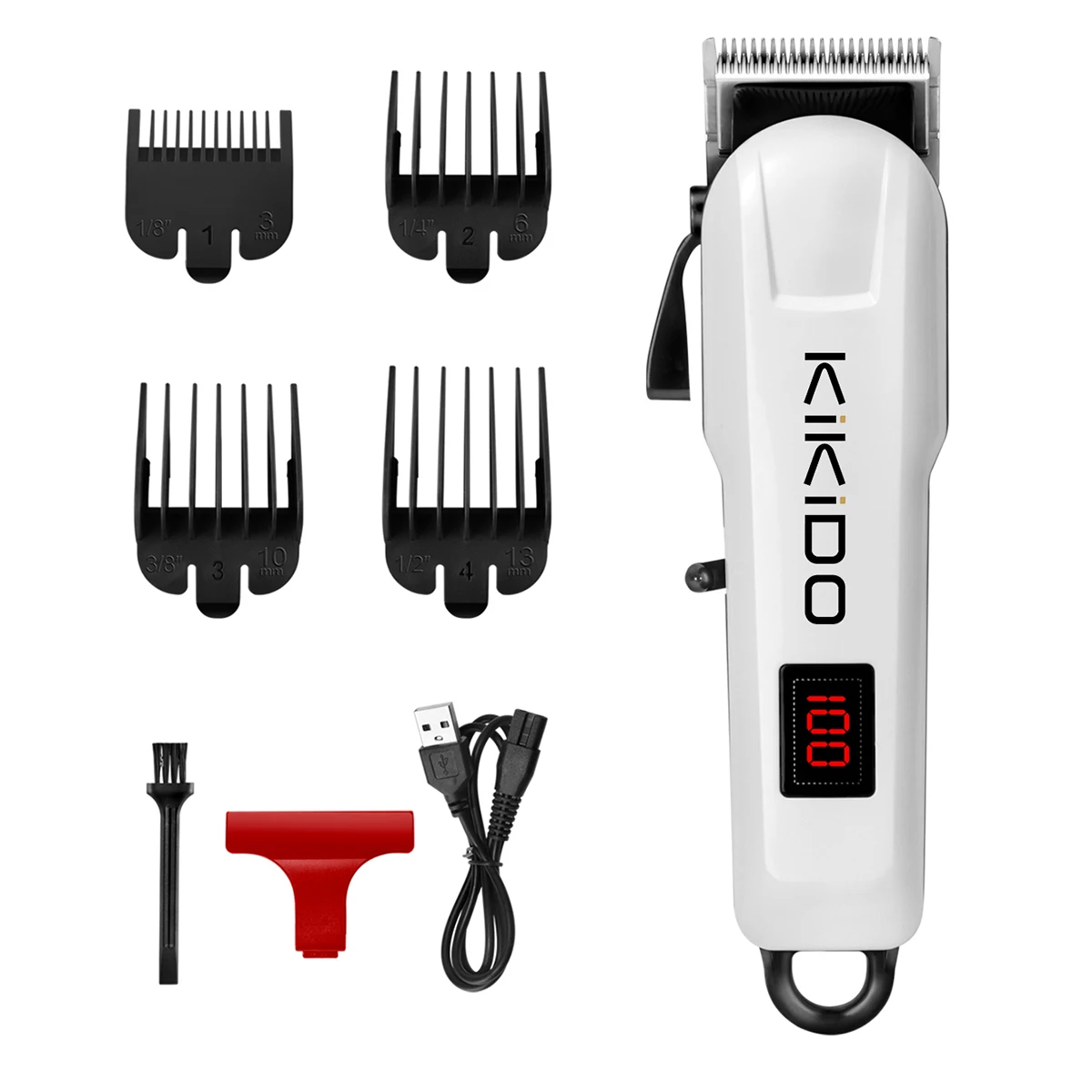 KIKIDO KK-809A New Electric Hair Clipper, Rechargeable Trimmer, Men's Electric Shaver with LCD Display, Wireless Beard Trimmer