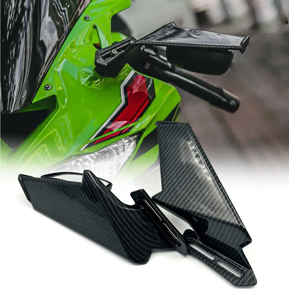 

Motorcycle Modified Rearview Mirrors Wind Wing Adjustable Rotating Mirror For Kawasaki ZX6R ZX14R ZX 6R 14R NINJA400 NINJA650