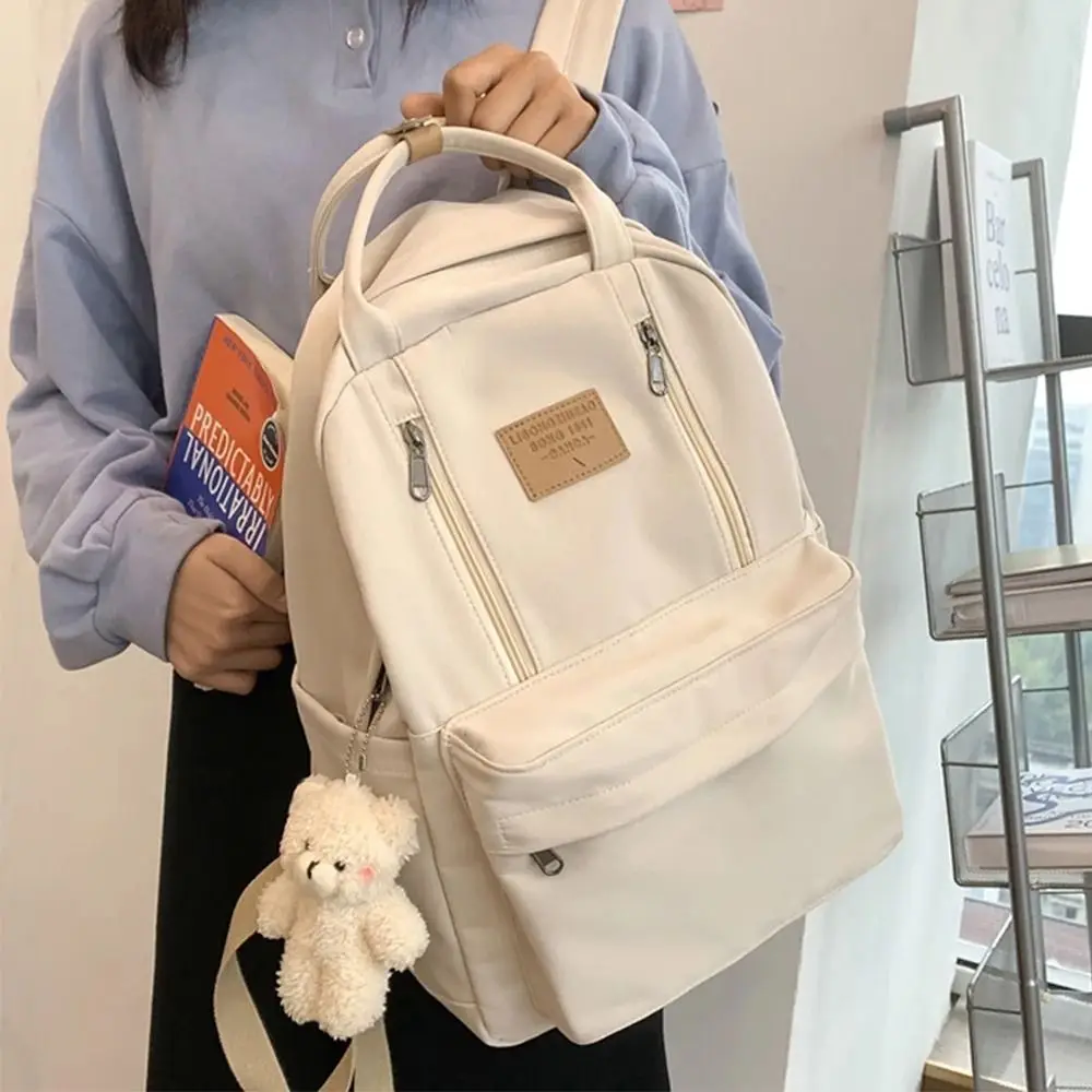 

High Quality Nylon Women Backpack Large Capacity Solid Color Girls Shoulder Bag College Style Casual Bag Travel