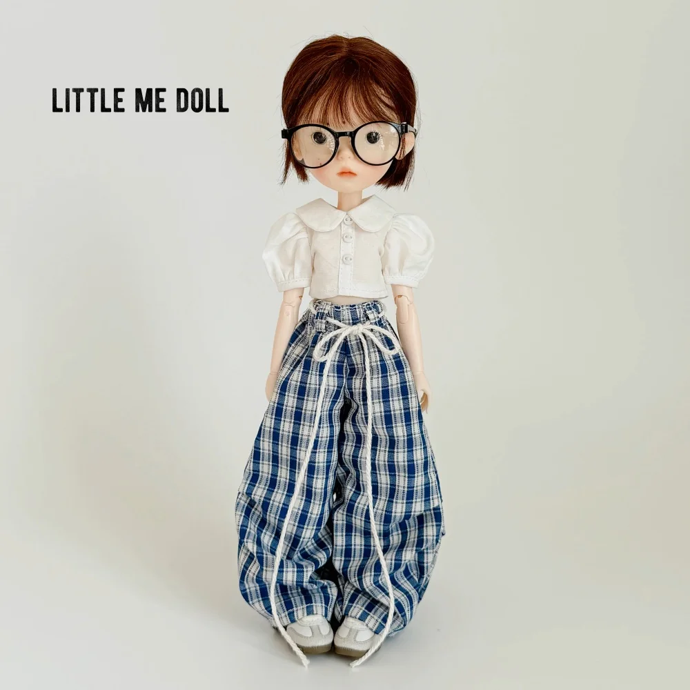 

【No Figure】Handmade Female Doll's Clothing Accessory Leisure Checked Pants Fit Action Figure Model For Azone Ob22 Ob24 Blyth