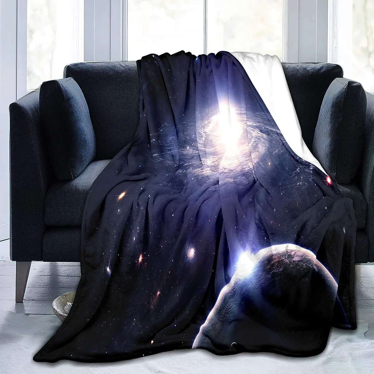 

Space Flannel Throw Blanket for Kids Boys Girls Gift King Queen Full Size Warm Lightweight Super Soft Galaxy Pattern