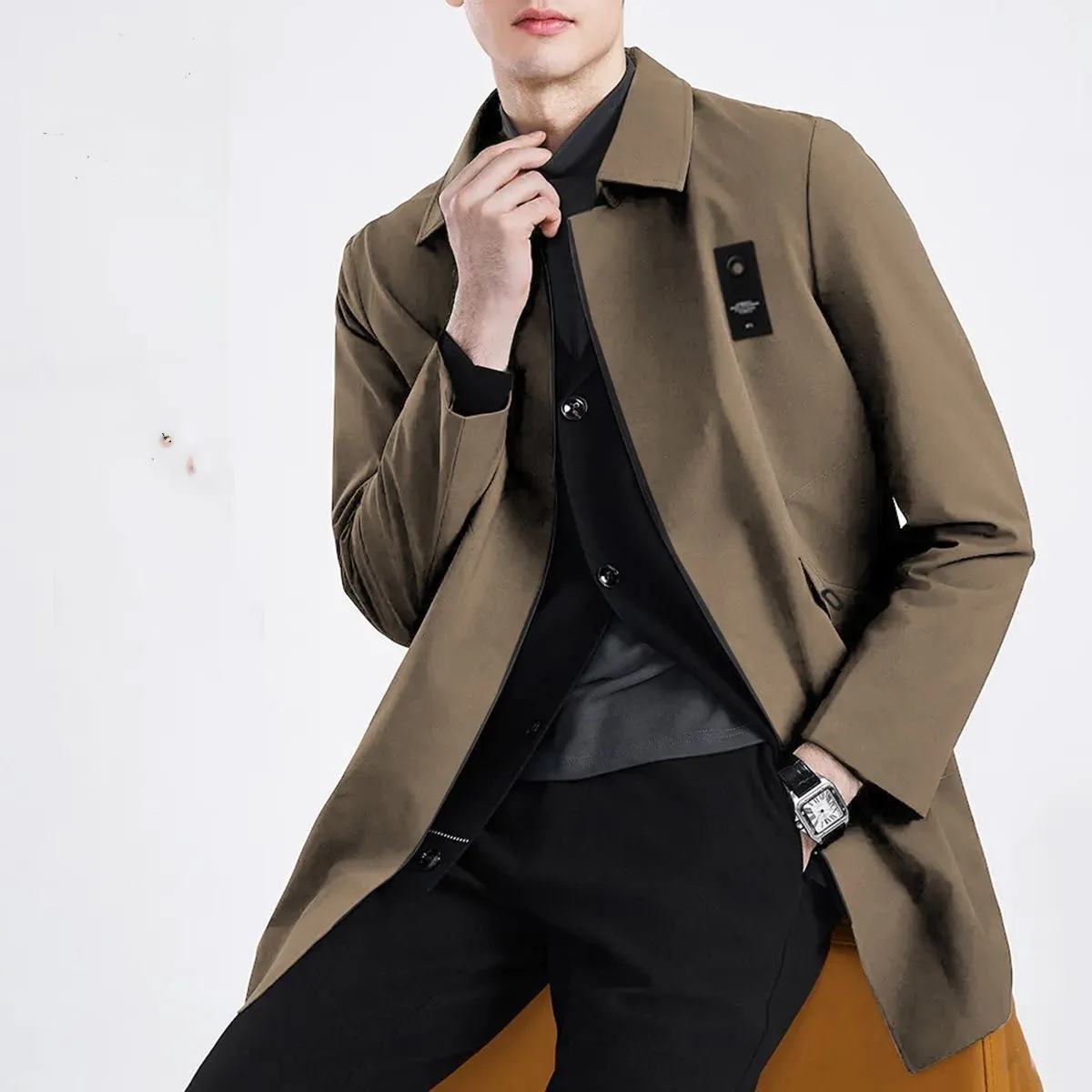 

Spring and Autumn New Fashion Trend Retro Sports Long Windbreaker Jacket Men's Casual Loose Oversized High-Quality Jacket M-4XL