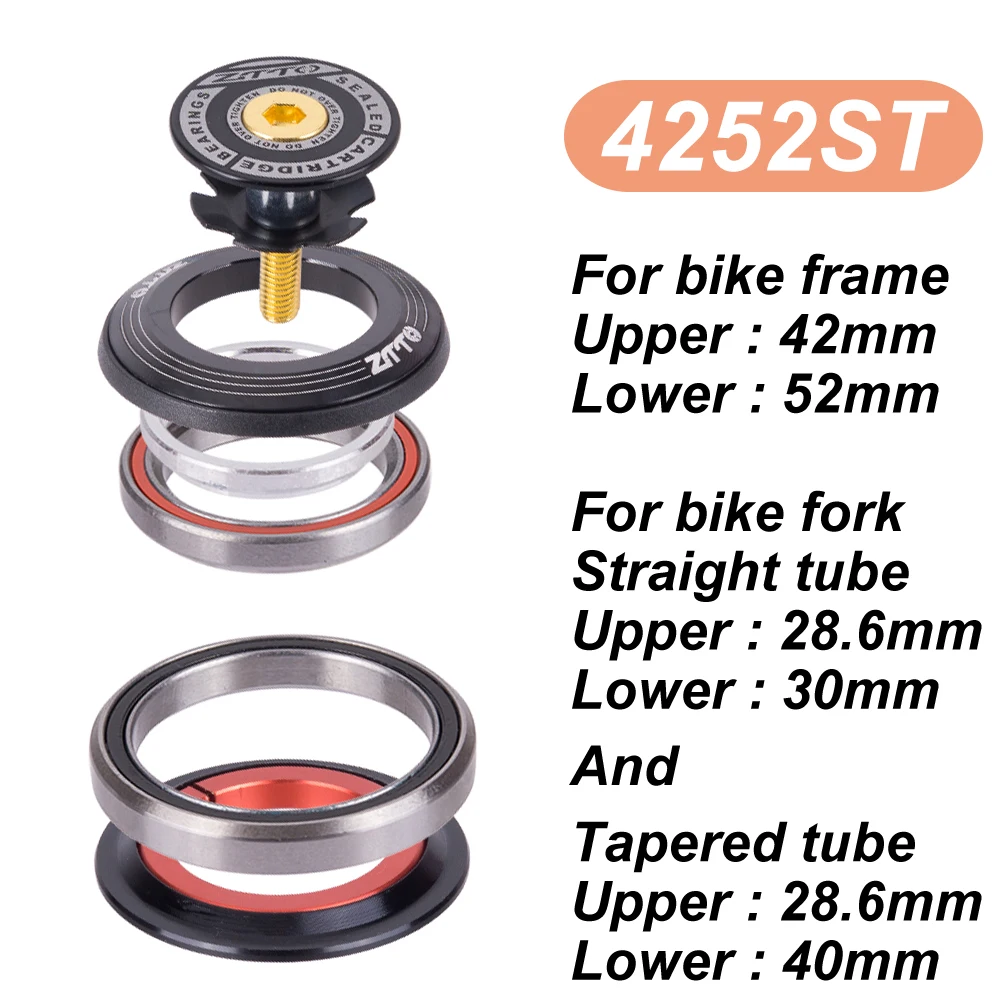 ZTTO MTB Rennrad-Headset CNC 1 1/8 Zoll-1 1/2 Zoll 1,5 konisch 28,6 gerades Rohr Fahrradgabel internes Lenklager