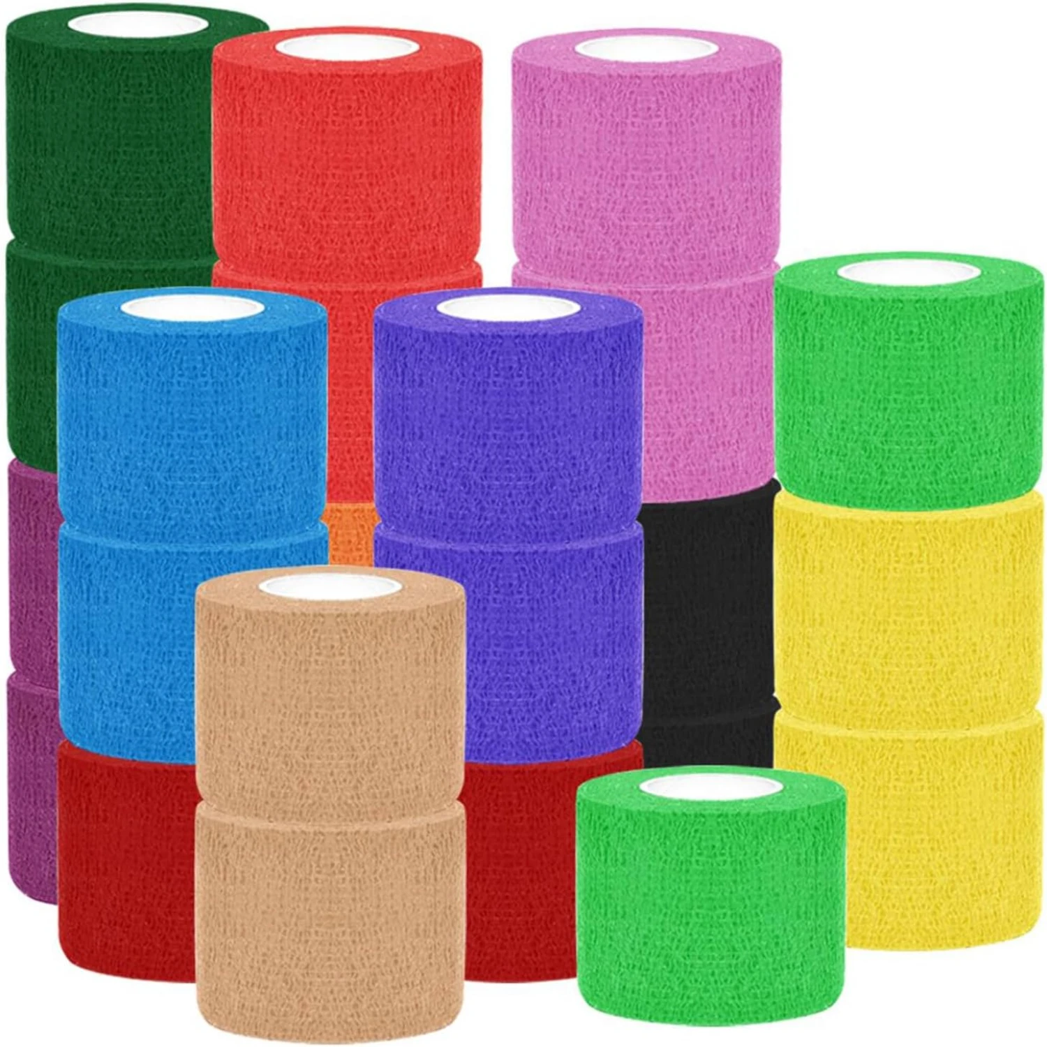 

Essential High-Quality Self-Adhesive Athletic Tape Kit for Long-Lasting Support in Vibrant Colors - Ideal for Ankle, Knee, and W