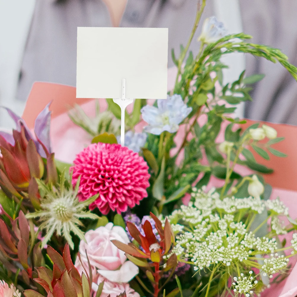 

50pcs Thick Floral Cards Pick Flower Clip Wedding Plastic Card Holder Picks Party Supplies Card Holders Plastic Picks