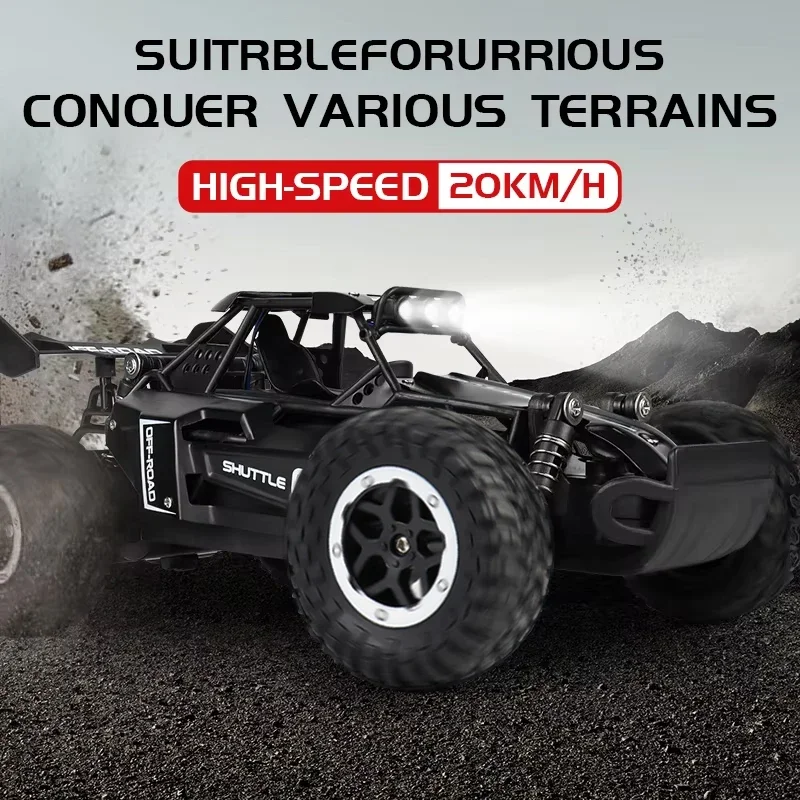 1:16 Alloy RC Car 20KM/H, 2WD 2.4G Remote Control Off-Road Truck, Shock Absorbers & LED Lights, Drift Racing Toy Gift for Boys view 5