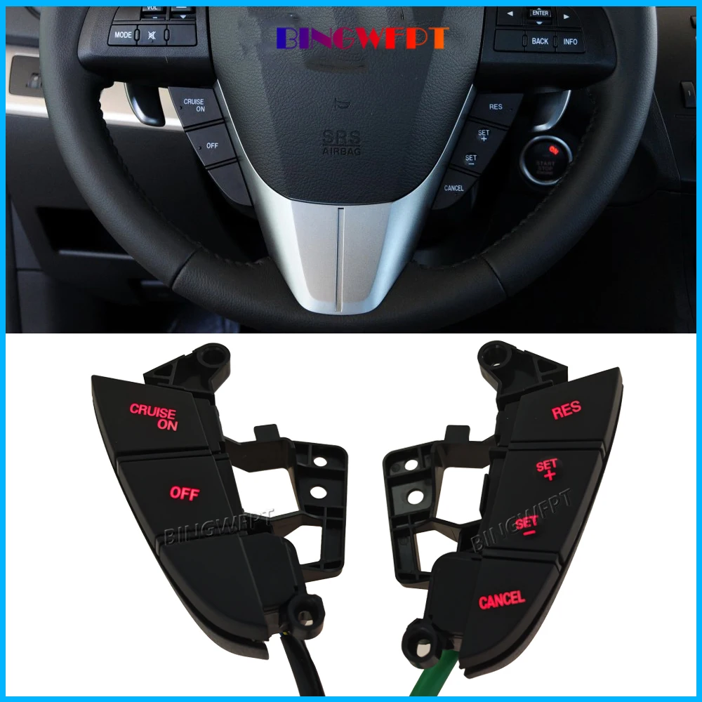 Auto Steering Wheel Cruise Control Button Switch For Mazda 3/5 CX7 BL 2008 2009 2010 2011 2012 2013 With Backlight