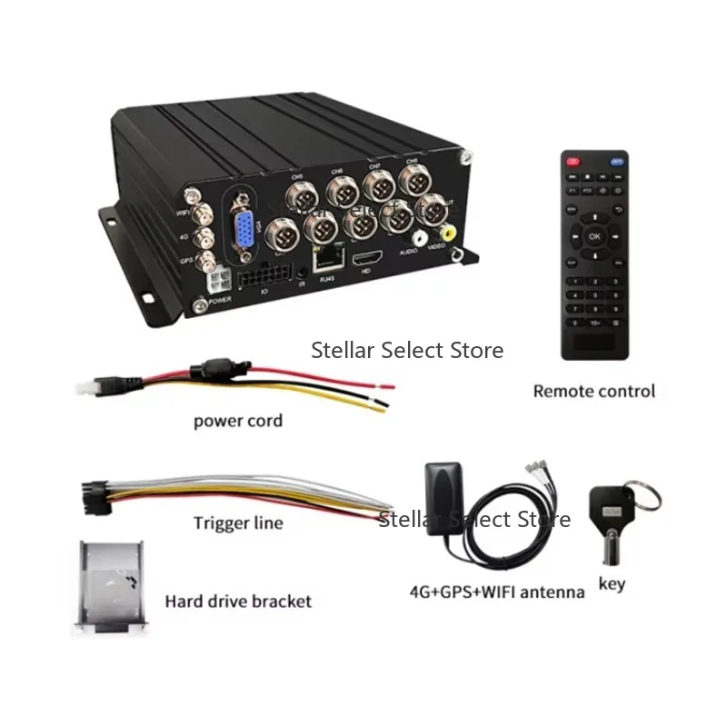 SeemeTech 8-Channel Mobile Digital Video Recorder WIFI 4G GPS Wireless H.264 Compression Two-Way Audio Human Detection Night