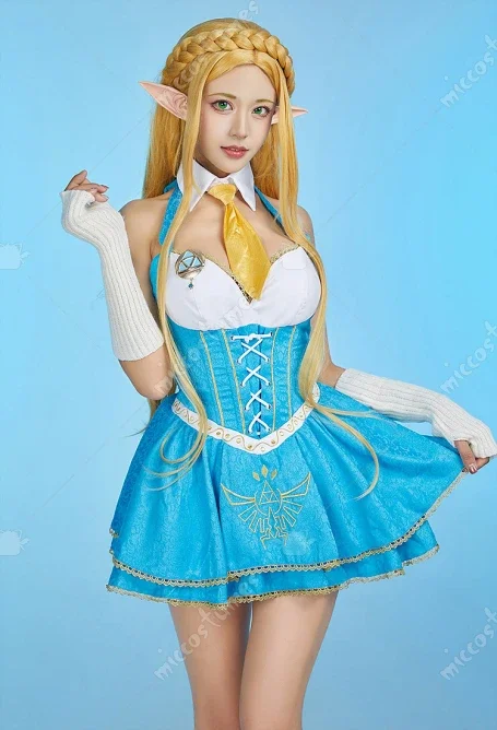 Miccostumes Princess Link Derivative Uniform Dress Outfit School Dress with Sleeves Cosplay Costume