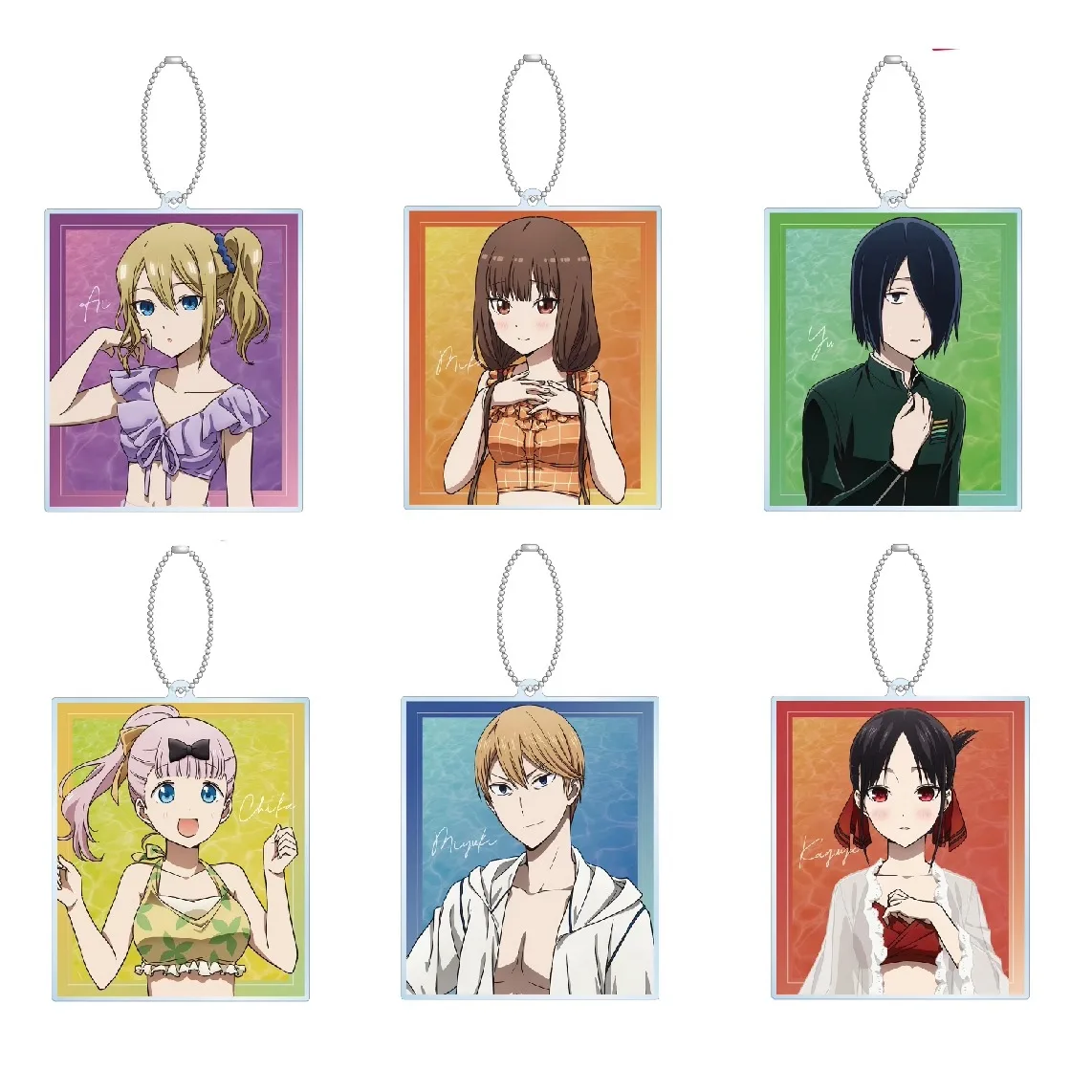 Anime Shinomiya Kaguya Fujiwara Chika Iino Miko Hayasaka Ai Shirogane Miyuki Acrylic Keychain Doll Game Keyring Pendant Gift