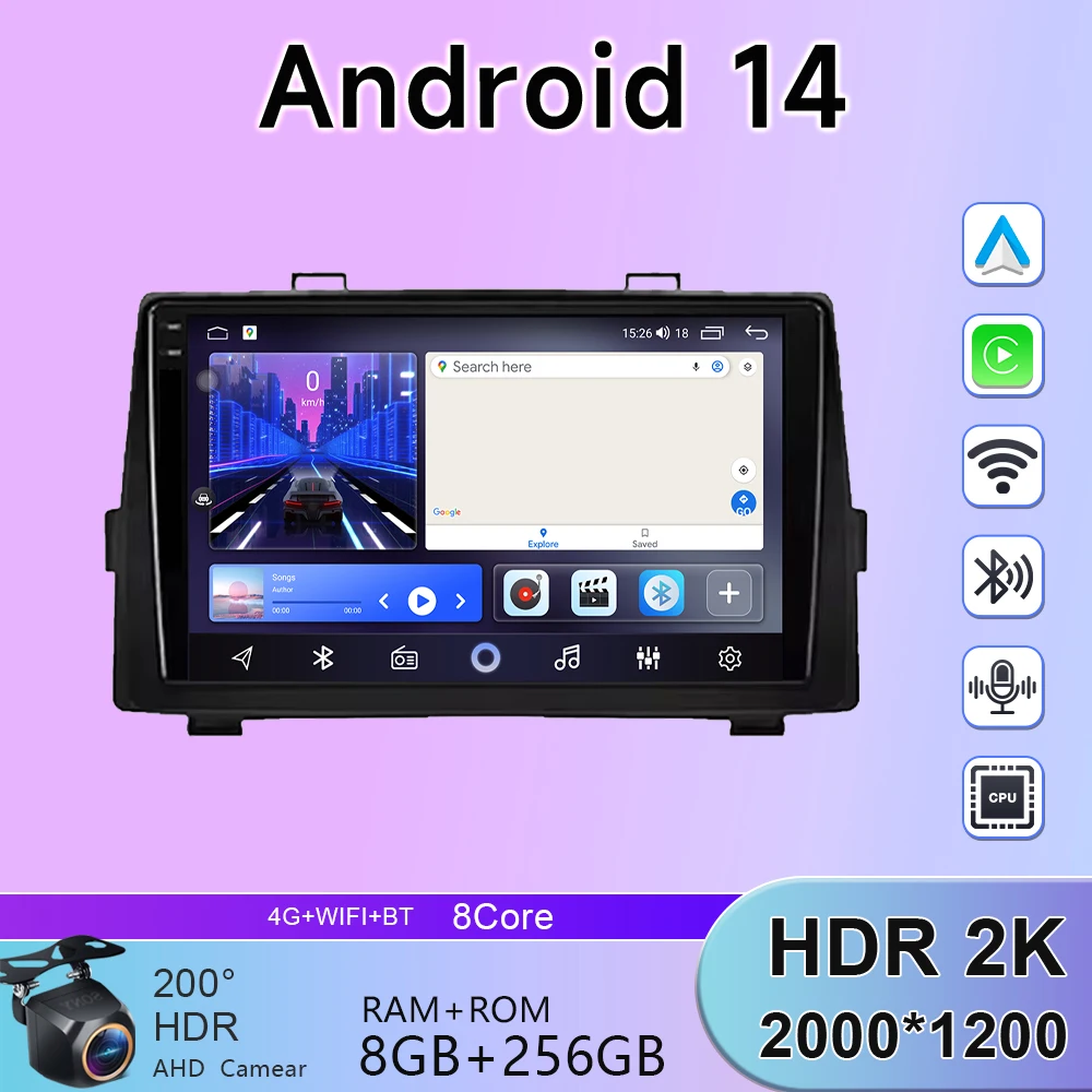 

For TOYOTA NOAH ESQUIRE VOXY 70 2007-2013 Android Auto Car Radio Head Unit Multimedia Video Player GPS Navigation 4G No 2din DVD