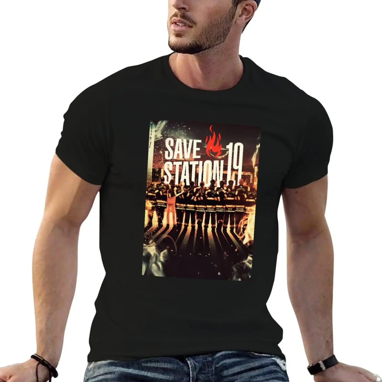 Save Station 19 Poster T-Shirt boys animal print essential t shirt men graphic t shirts
