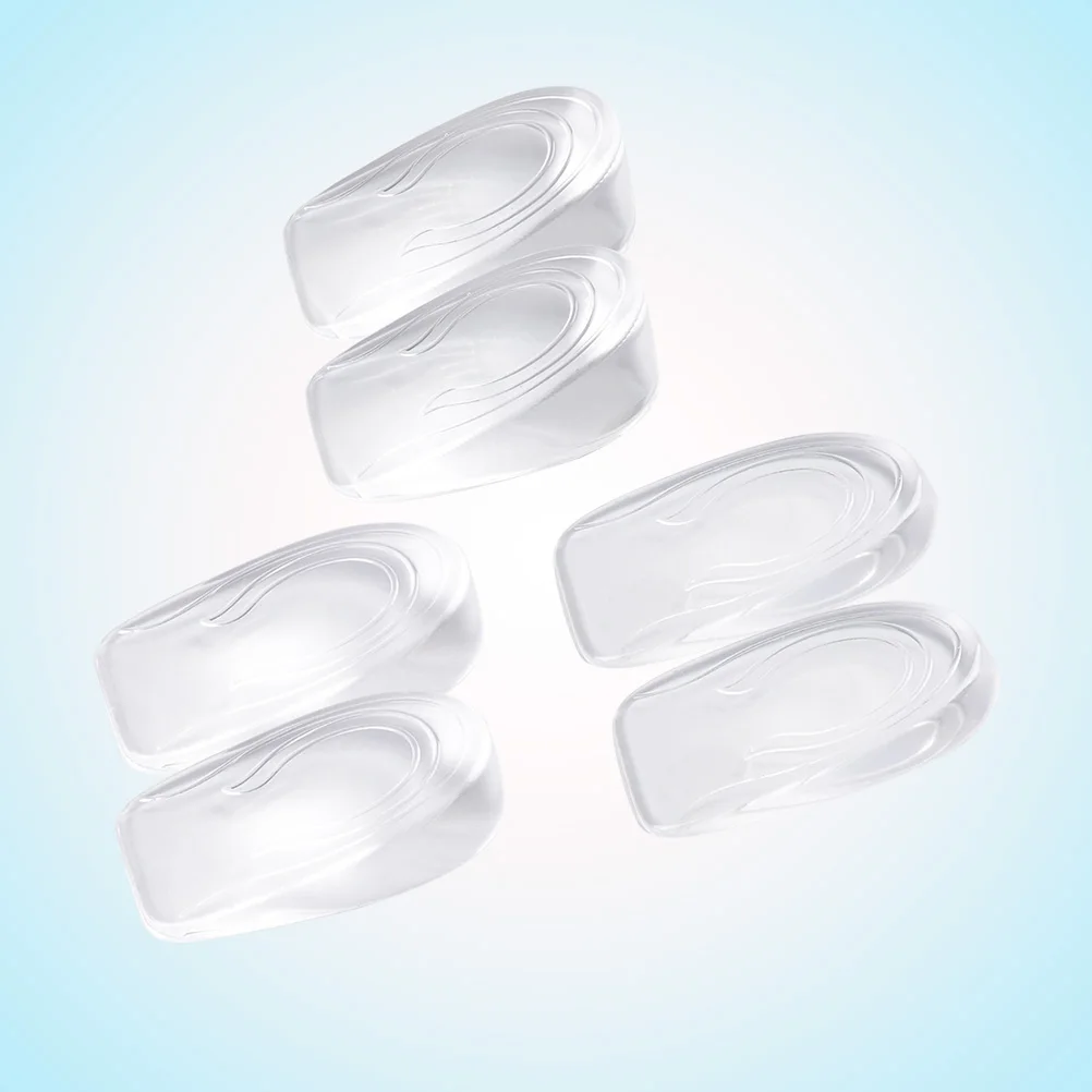 Plantillas para aumentar la altura, Gel transparente, inserciones para zapatos, almohadillas invisibles, desodorante, comodidad, transpirable, ajuste más, 3 pares
