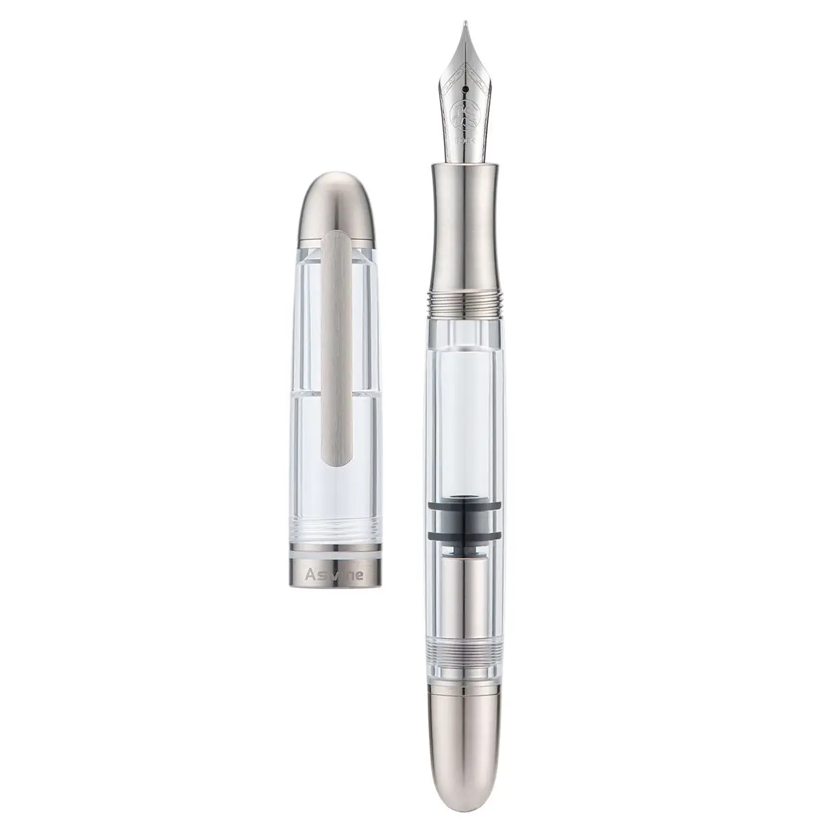 

New Asvine P36 Piston Fountain Pen Bock EF/F/M 0.38/0.50.7mm Nib, Titanium Alloy Transparent White Pen, Business Stationery Gift