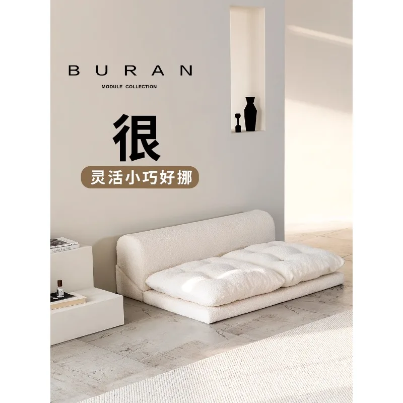 

Original patent white fabric removable and washable foldable cream wind bay window tatami module square floor sofa