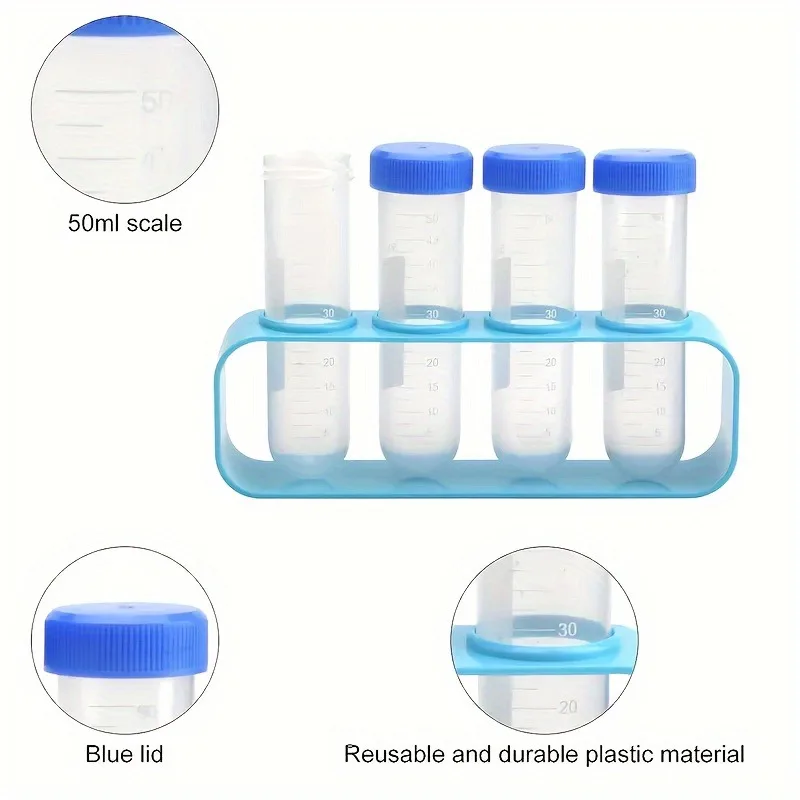 9pcs Suitable For Science Kit, Plastic Test Tube With Holder And Dropper, Kit Creative Science Experiment Education