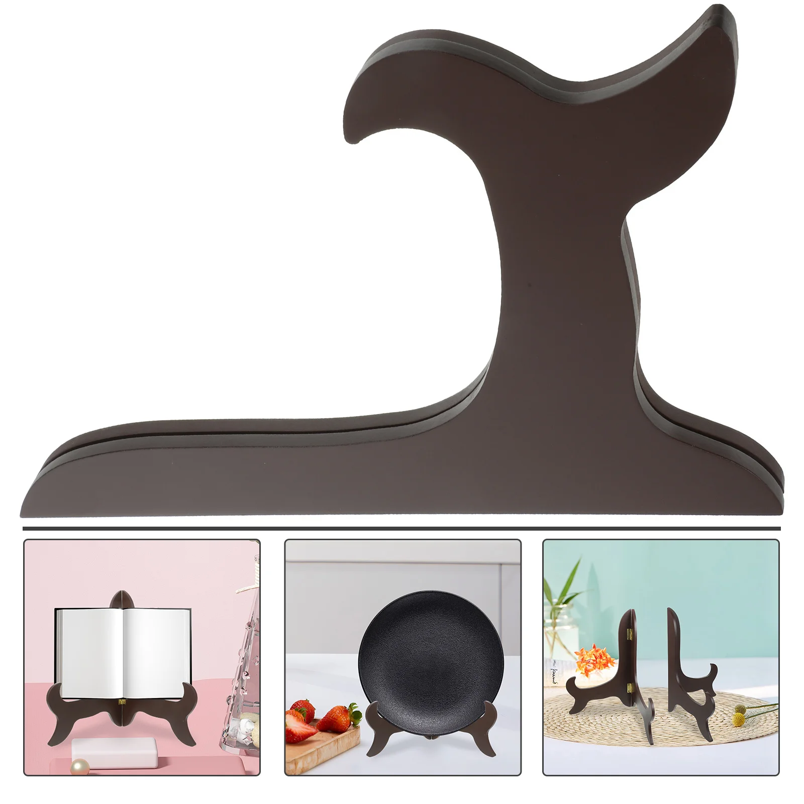 

Plate Display Stand 16 Inch Curved Wooden Stand For 50-60Cm Tea Cake Shelf Desktop Dish Holder Kitchen Plate Rack