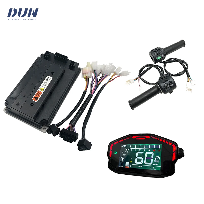 

VOTOL EM70 Controller 70A 1KW-2KW with DKD One-Line Display Speedometer and T08 Throttle For In-Wheel Hub Spoke Mid-Drive Motor