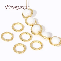 12MM Beads Circle Frame 18K Gold Plated Wave Circle Bead Frames For DIY Beading Jewelry Making Supplies