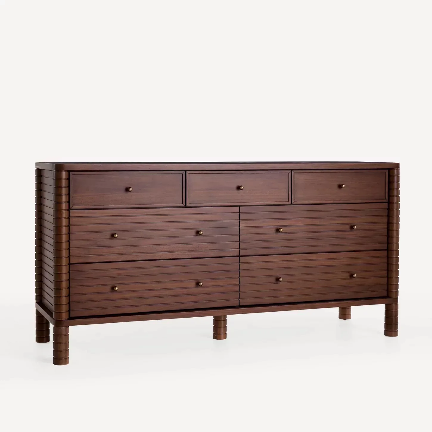 ^American Country-style Solid Wood Seven-drawer Bedroom Wall-mounted Storage Cabinet, Customizable