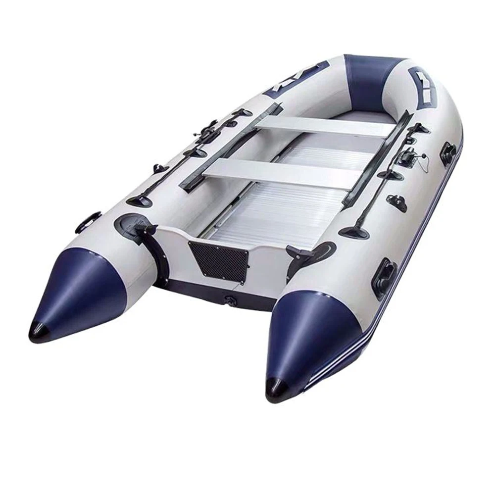 3.6M High Speed Stable PVC Inflatable Sport Yacht Kayak Thickened Wearproof Aluminum Floor For Lake Fishing Emergency Rescue