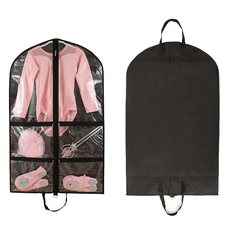 Sacos de vestuário claros para trajes de dança 40 Polegada sacos de vestuário de dança para dançarinos pendurado roupas para armazenamento no armário