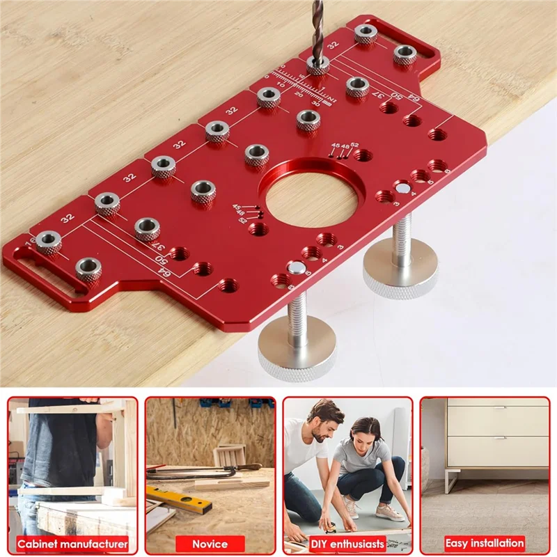 

High Quality-Shelf Pin Hole Jig And Hinge Clamp Two-In-One, Hinge Positioning Jig, Hinge Hole Drill Guide Locator For Woodworkin