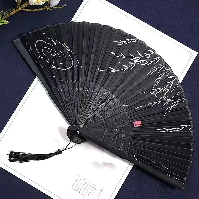 Bamboo Archaic Folding Fan Chinese Style Fan Summer Woman Dance Hand Fan Portable Elegent Flower Handheld Fan Decoration Gifts
