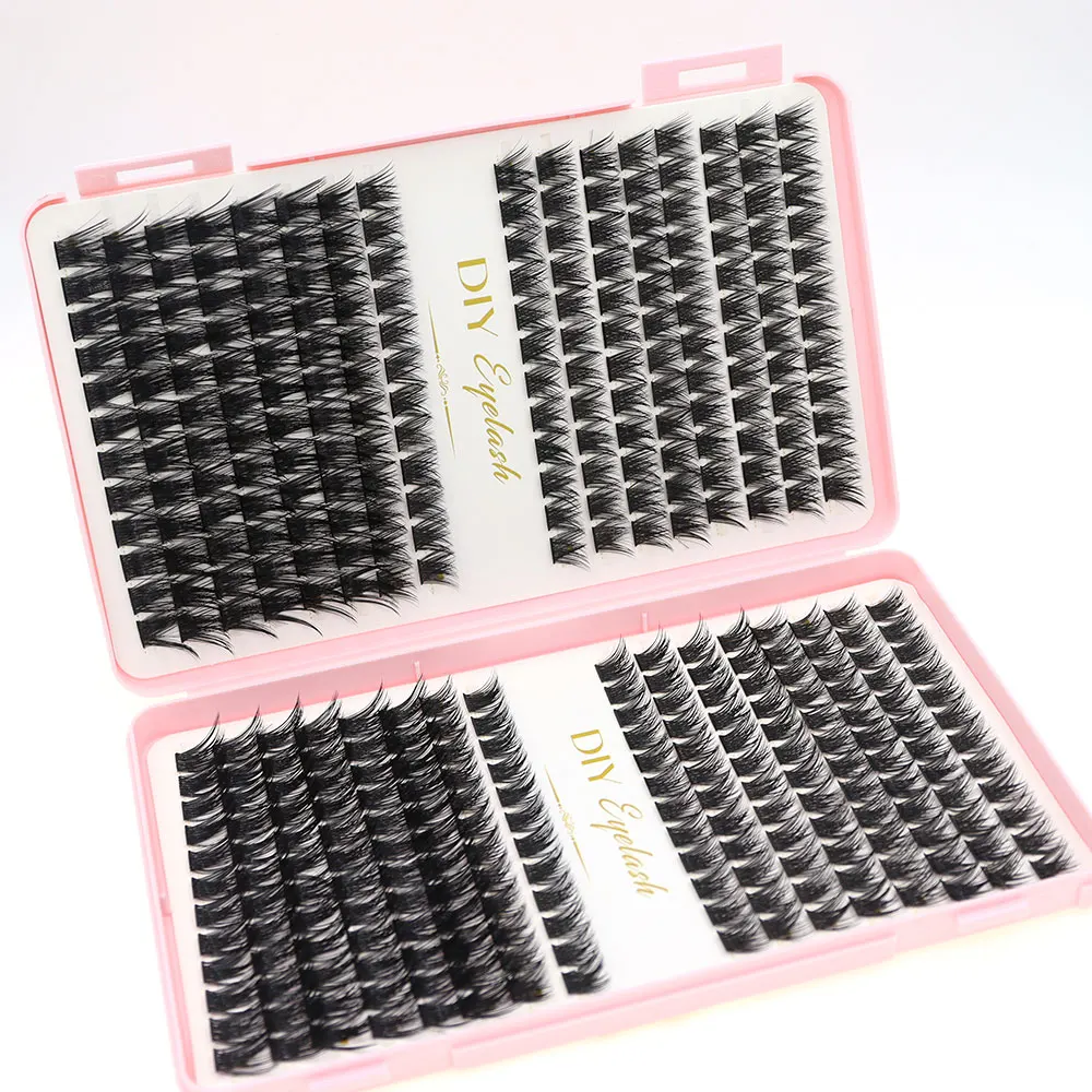 DIY Wimpernverlängerungs-Set für Zuhause, 384 Büschel Kunstwimpern für Dichte Lange Wimpern, Booklet für längeren Halt der Wimpern enthalten – Detail 5