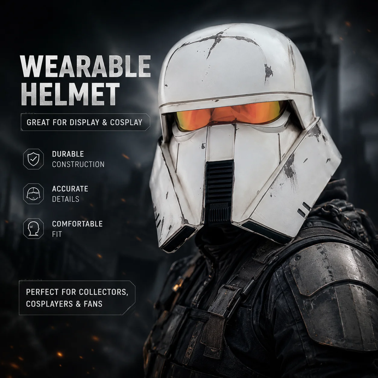 Resin Range Trooper Mask Halloween Role Play Helmet Empire Rangers helmet Cosplay mask Masque for Adult Birthday Gift TK140 view 2