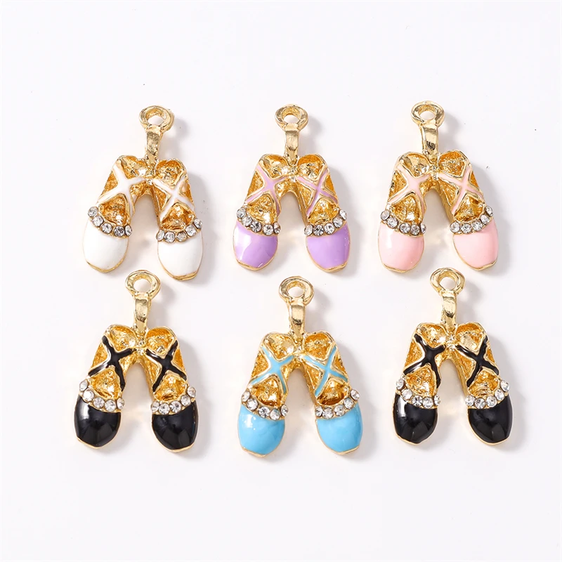 

Duarte 20Pcs/Lot Cute Enamel Sandals Shoes Charms Pendants for Making Necklaces Earrings Bracelet DIY Crafts Jewelry Accessories