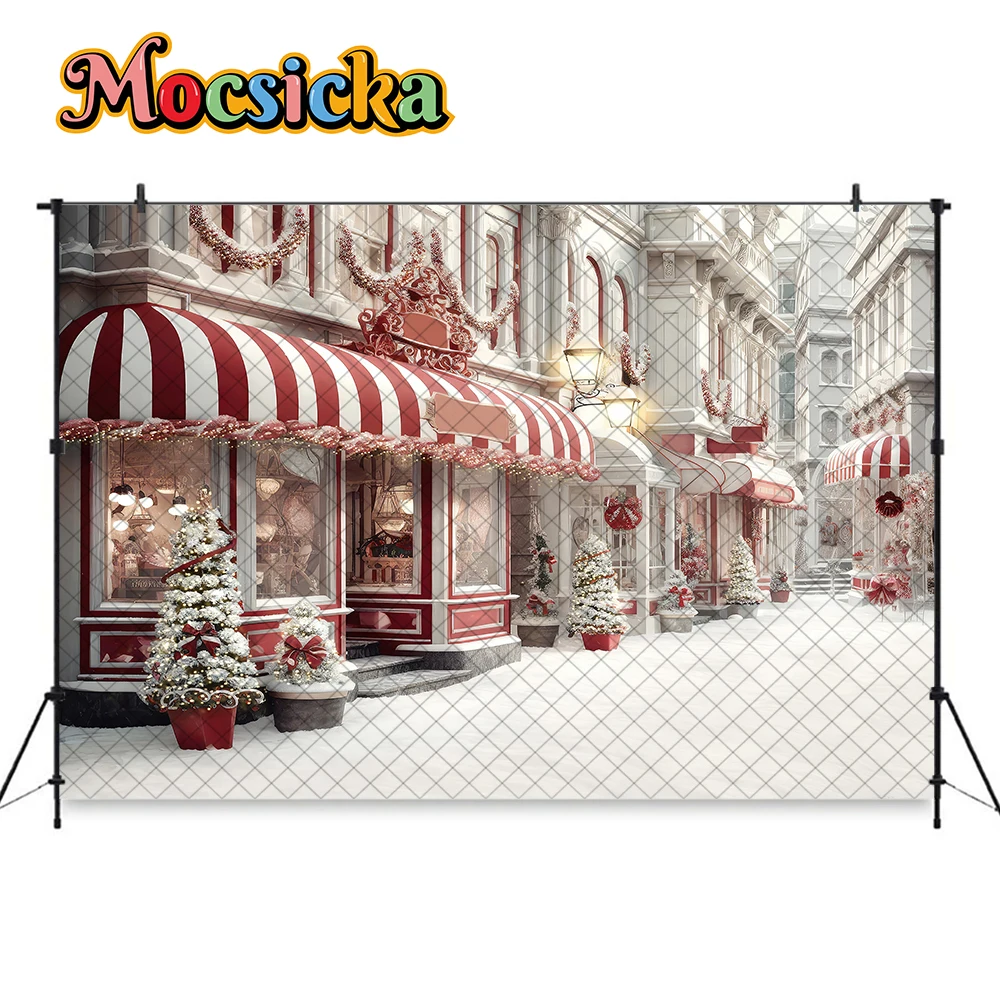 ของขวัญคริสต์มาสฤดูหนาวร้านขายขนมหวานฉากหลังซานตาคลอสต้นคริสต์มาสพวงหรีดสำหรับเด็กฉากหลังถ่ายภาพเด็กหญิงเด็กชายพื้นหลัง