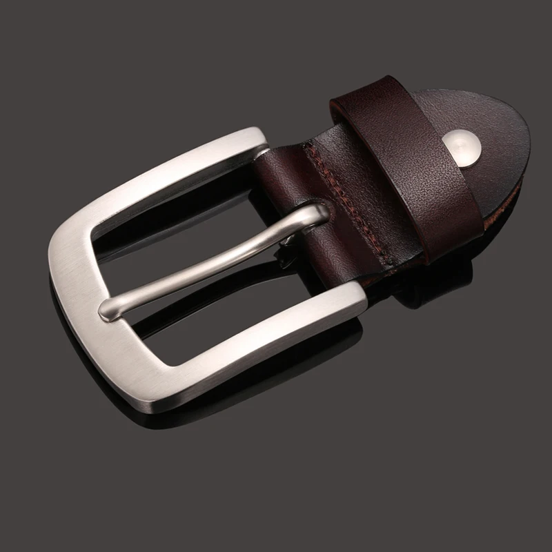 New Belt Buckle Needle Buckle Stainless Steel Men's First Layer Cowhide Belt Manual Steel Buckle 3.8-4.0cm Belt Accessories