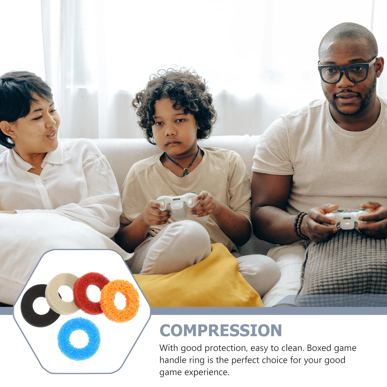 

5Pcs Game Joystick Buffer Rings Protective Sponge Handle Auxiliary Control Rings Precision Cushion Replacement Game Console