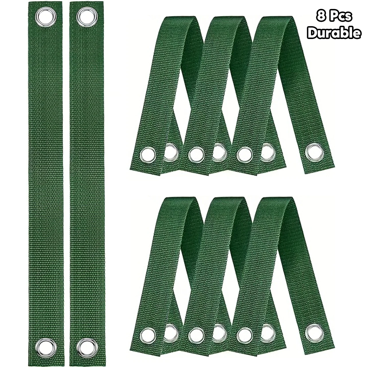 8pcs Green Nylon Tree Support Straps for New Saplings Hurricane Protection Durable Tree Straightening Ties Tree Fixing Windproof