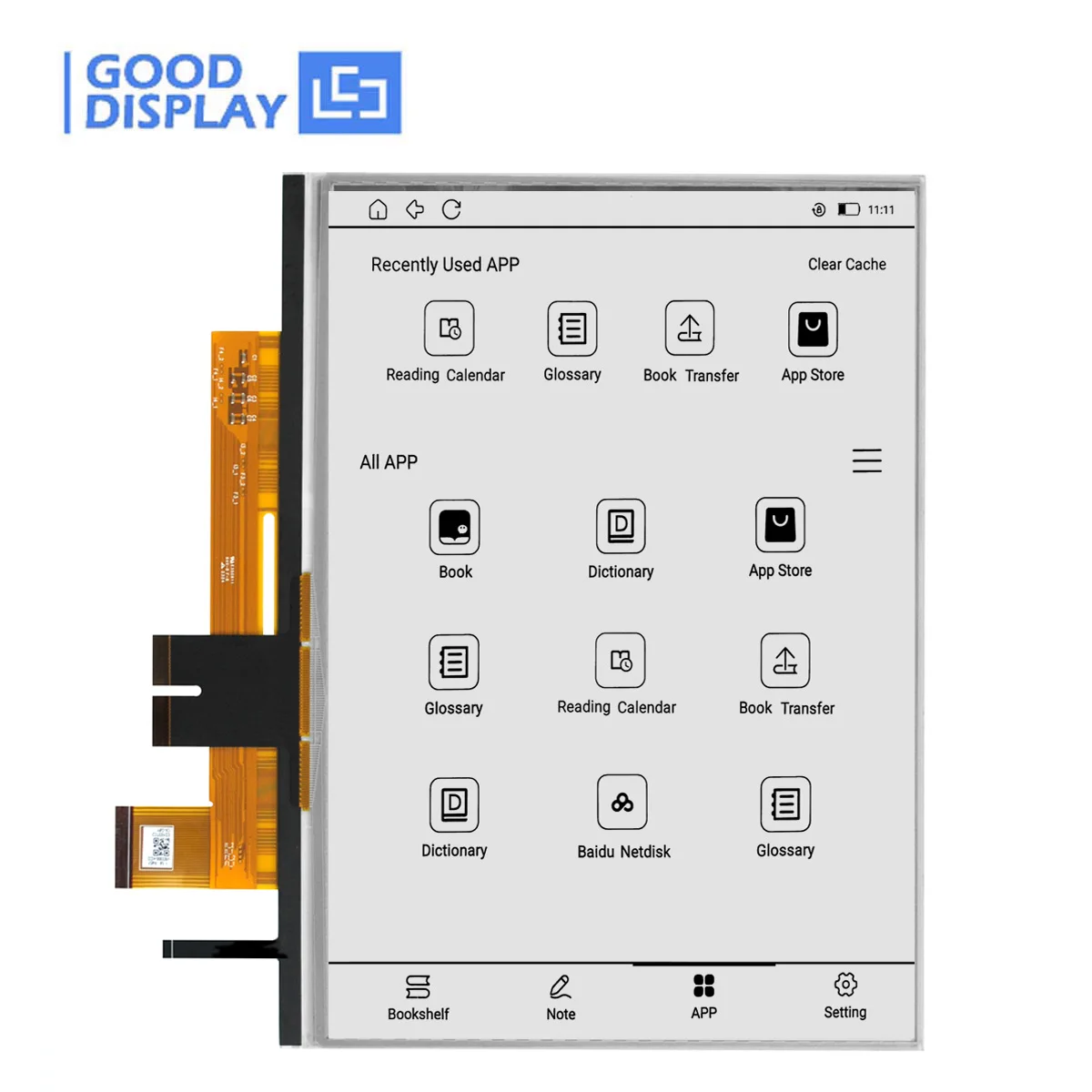 

10.3" Front-Light E Ink Display with Touchscreen Capability 1404×1872 HD E-paper for eBook Readers GDEP103TC2-FT11