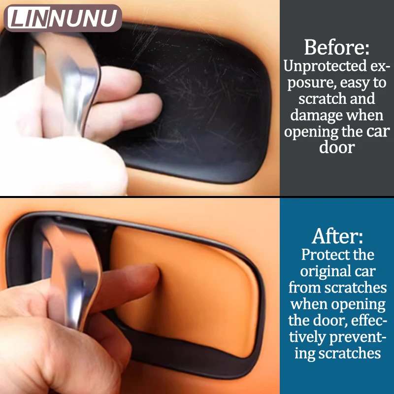 Linnunu Fit for Leapmotor C10 2025 2024 2026 Car Interior Door Handle Bowl Cover Decorative Sticker Automotive Interior Supplies