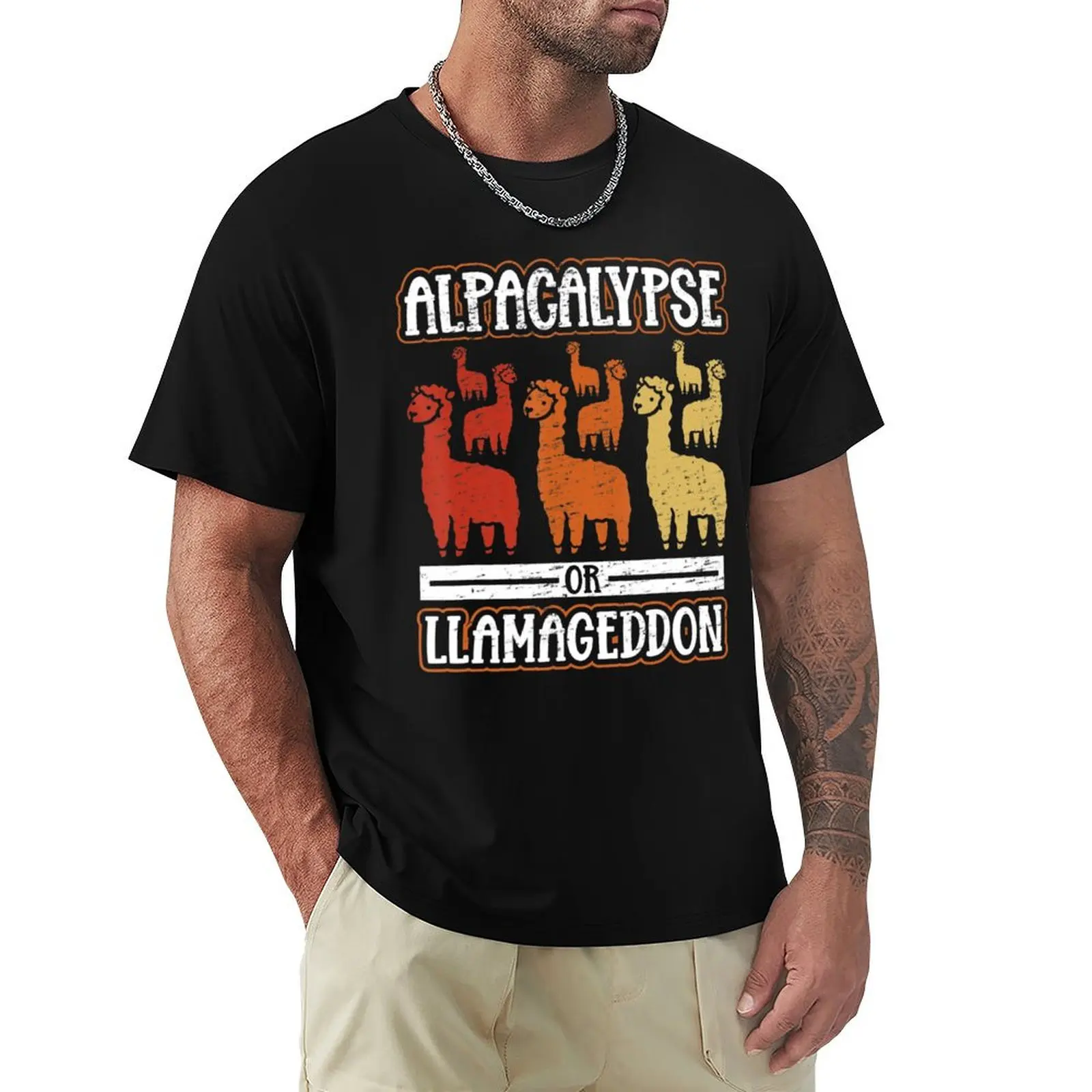 Alpacalypse Or Llamageddon For A Llama Fan Alpaca Llama T-shirt Aesthetic clothing hippie clothes oversized t shirt men