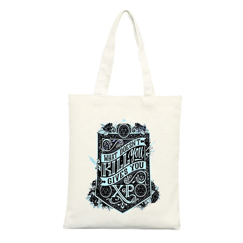 Canvas Tote Bag with Slogan-style Graphic and Decorative Elements, Ideal for Casual Shopping and Daily Use
