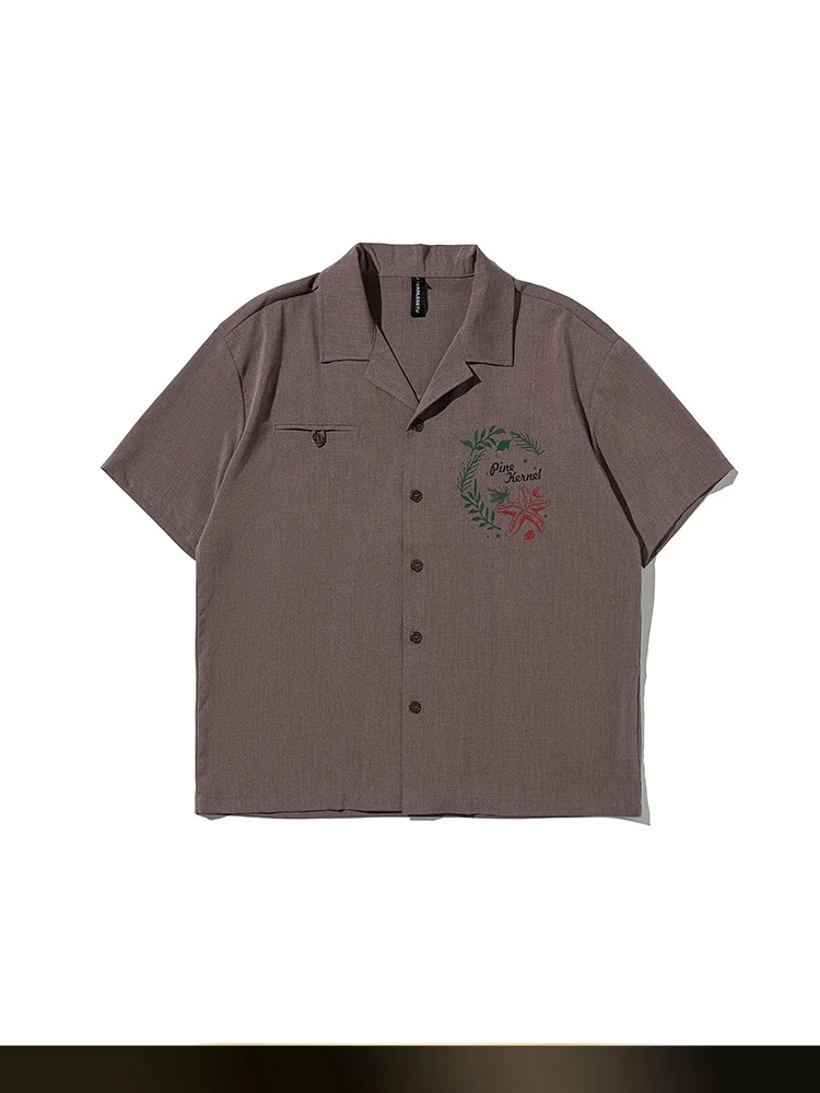 

Новая летняя рубашка в гавайском стиле с цветным воротником и коротким рукавом, в американском ретро-стиле, с принтом, для молодежи