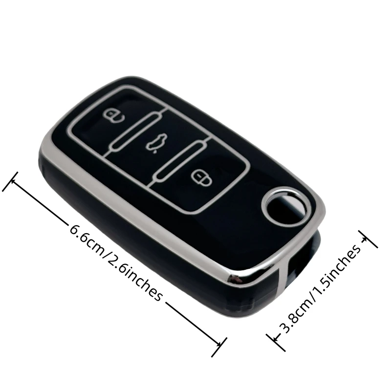 غطاء مفتاح فوب لسيارة VW Golf UP Polo T5 Caddy Tiguan Beetle EOS Jetta Car Keychain Lanyard