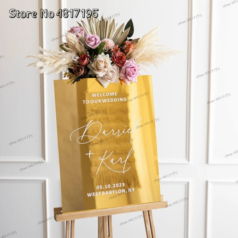 Custom Welcome To Our Wedding Decal Welcome Sign Vinyl Stickers Mirror Wedding Decal Wedding Names And Dates Mirror Decal