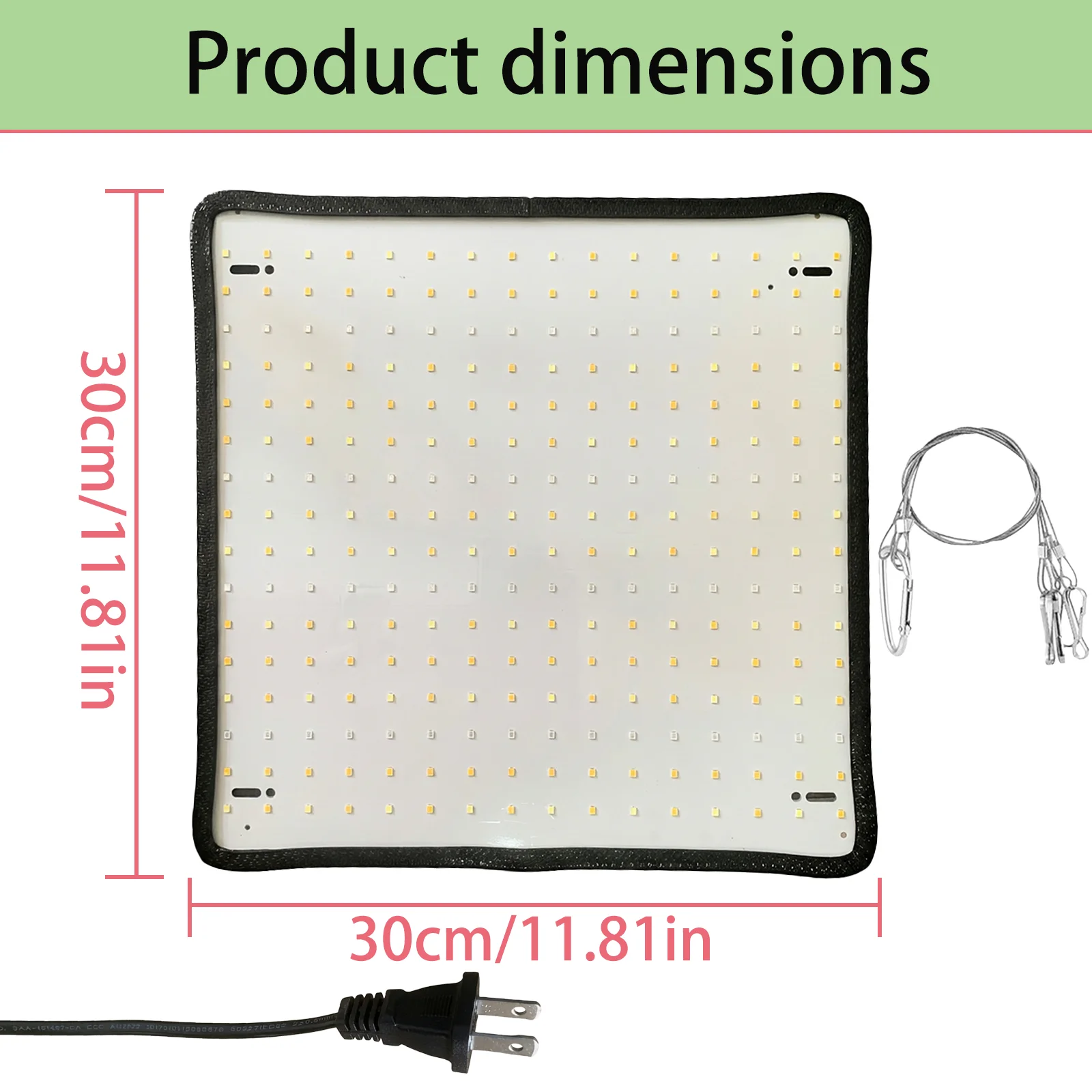 Hanging Plant Lamp, Full Spectrum LED Grow Light Panel for Indoor Plant & Greenhouse, Suitable for plant seedlings to flowering