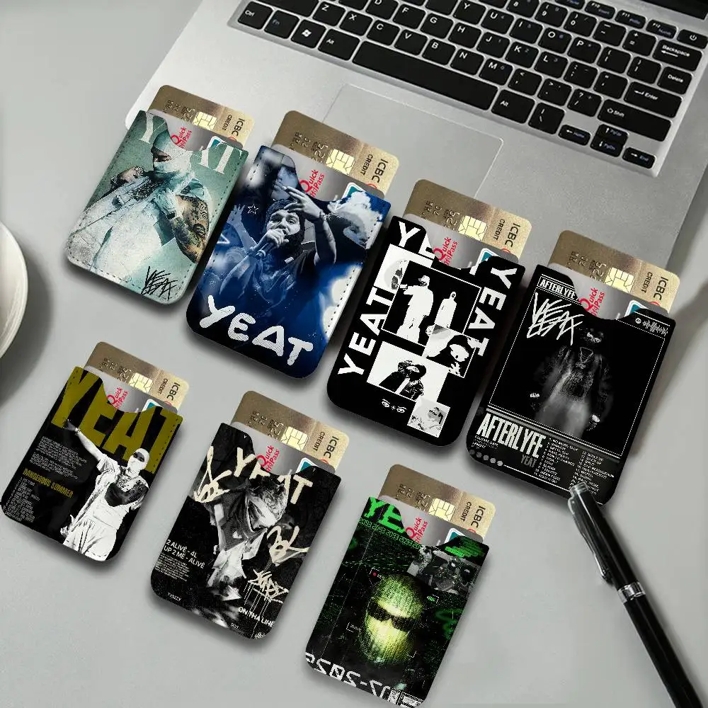 Rapper Y-Yeat New Leather Card Small Retro Cowhide Coin Purse Men/Women Luxury Card Holder