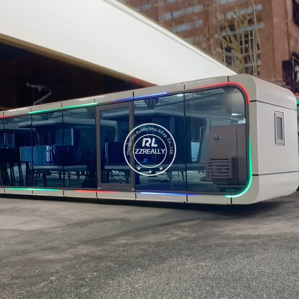 Contenedor moderno, cápsula espacial, contenedor de Hotel, 40fet, Modular, extensible, desmontable, sala de estar, casa plegable