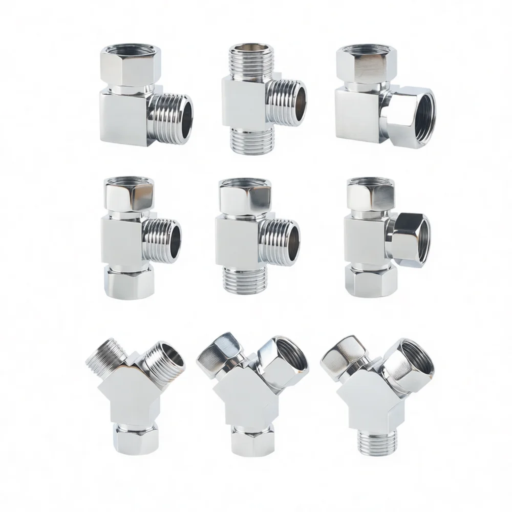Solid Brass Faucet Tee Adapter Multi Purpose Water Diverter Connector Reliable Plumbing Parts For Home Renovations