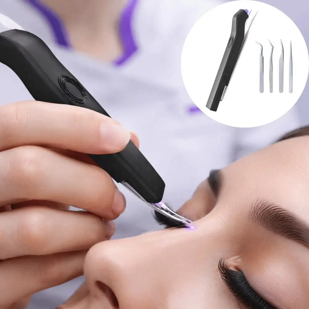 UV Curing Lash Tweezer Lamp Wireless Handheld Mini Size Curing Lamp Rechargeable New Design UV LED Lamp Eyelash Extension