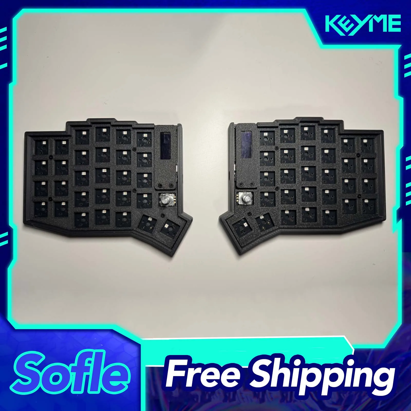 

Механическая клавиатура Sofle V2 Split: проводная, с горячей заменой переключателей, RGB-подсветкой, поддержкой QMK/VIA, с ручкой-кнобом. Комплект раздельной клавиатуры для ПК, аксессуар для геймеров, подарок.