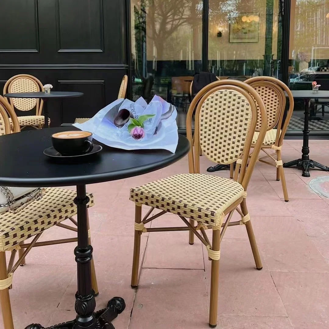 Hot Garden French Chair Waterproof Patio Weaving Rattan Chair Garden Furniture Outdoor Chairs